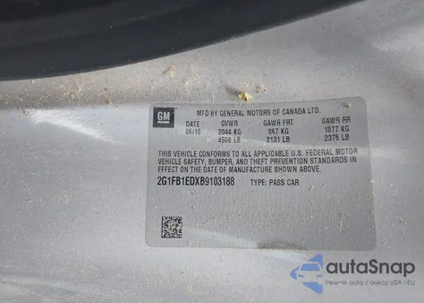 2011 Chevrolet Camaro 1Lt z USA, uszkodzony, nr VIN 2G1FB1EDXB9103188